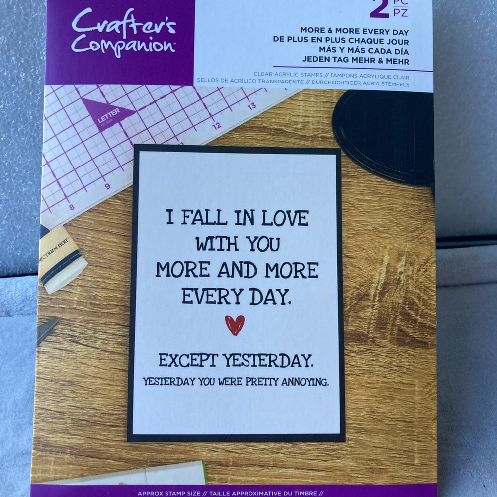 Crafters Companion clear acrylic stamp set. More & more every day